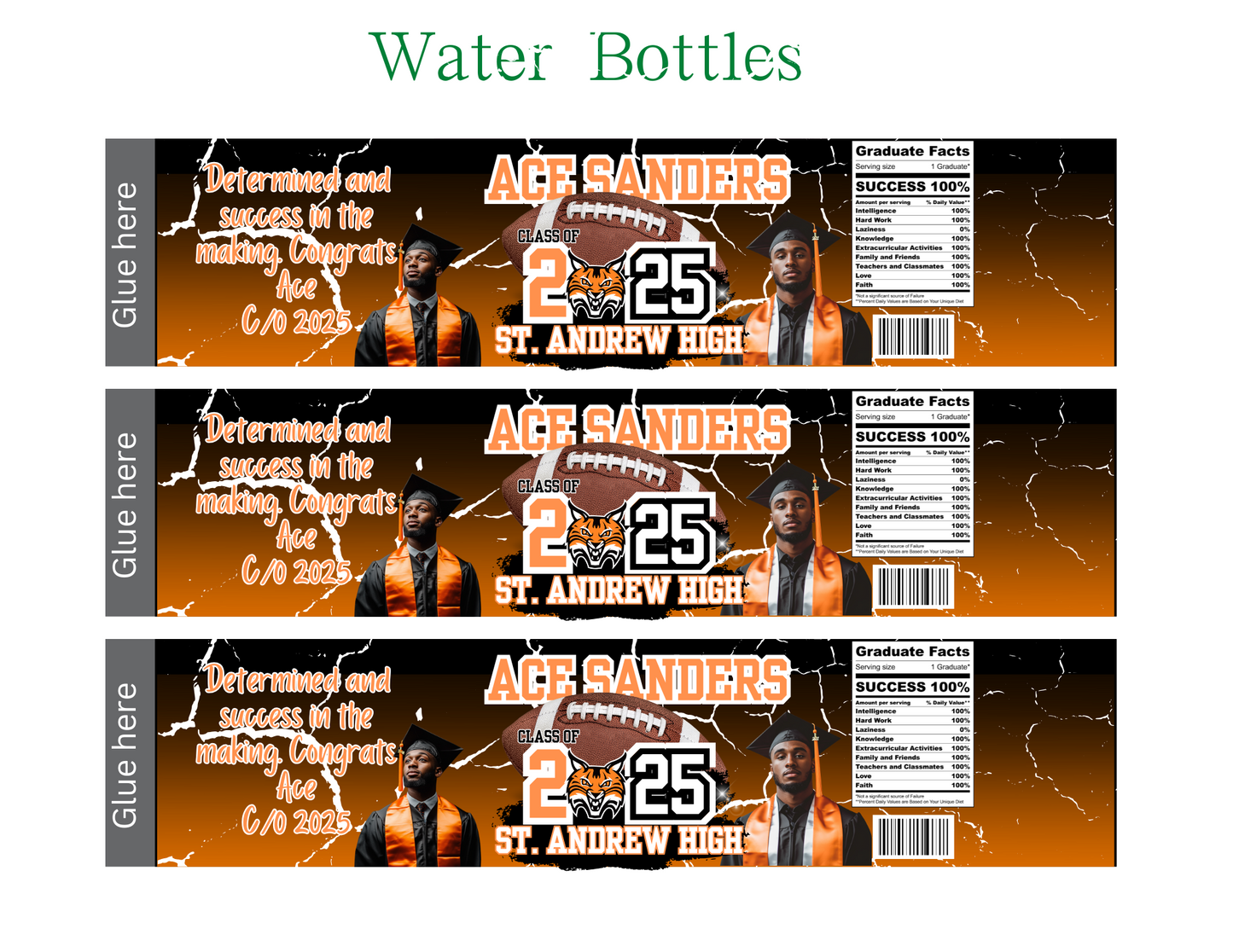 Editable 2025 ORANGE Party Favor Template Bundle