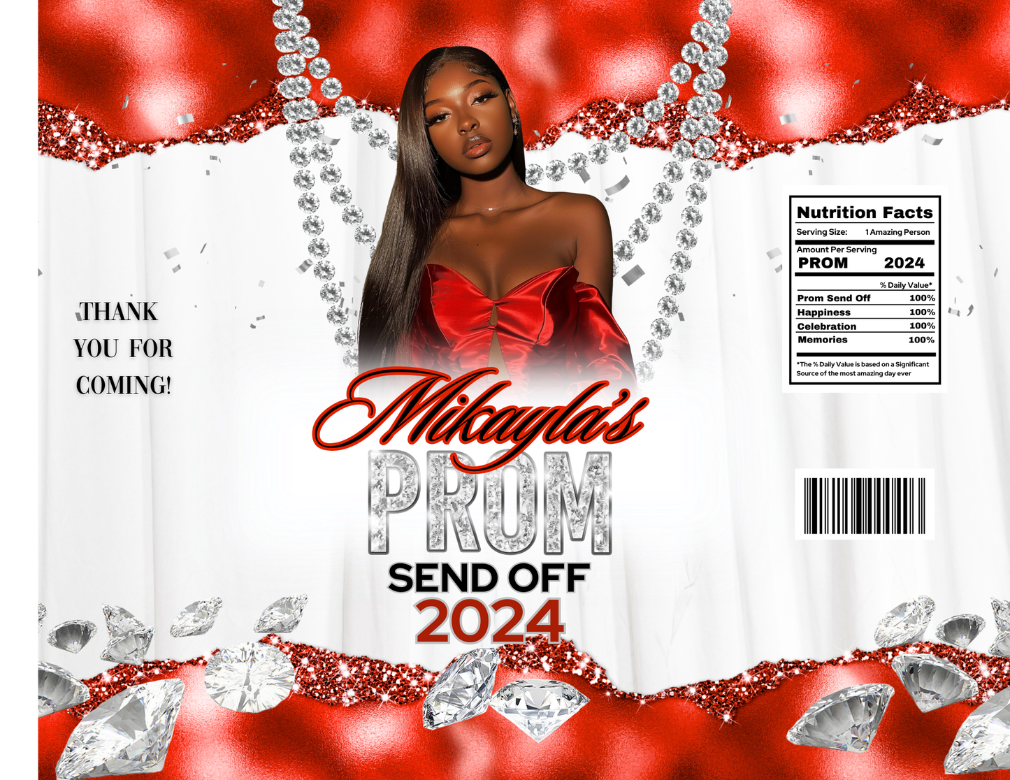 Prom Send off Treat Bundle, Red, Prom water label, Prom candy bar Digital Files, prom send off bundle, Prom Chips, word PROM not editable