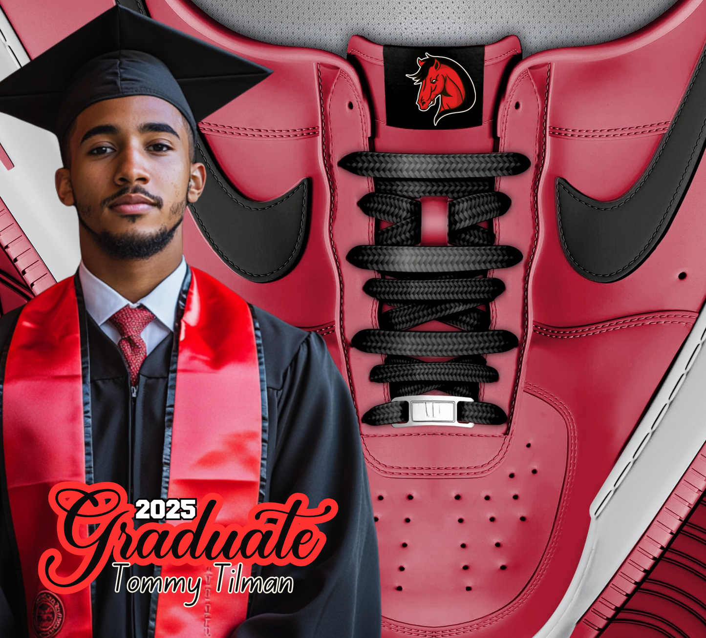 Editable 2025 Grad Shoe Lace Tumbler Template Bundle
