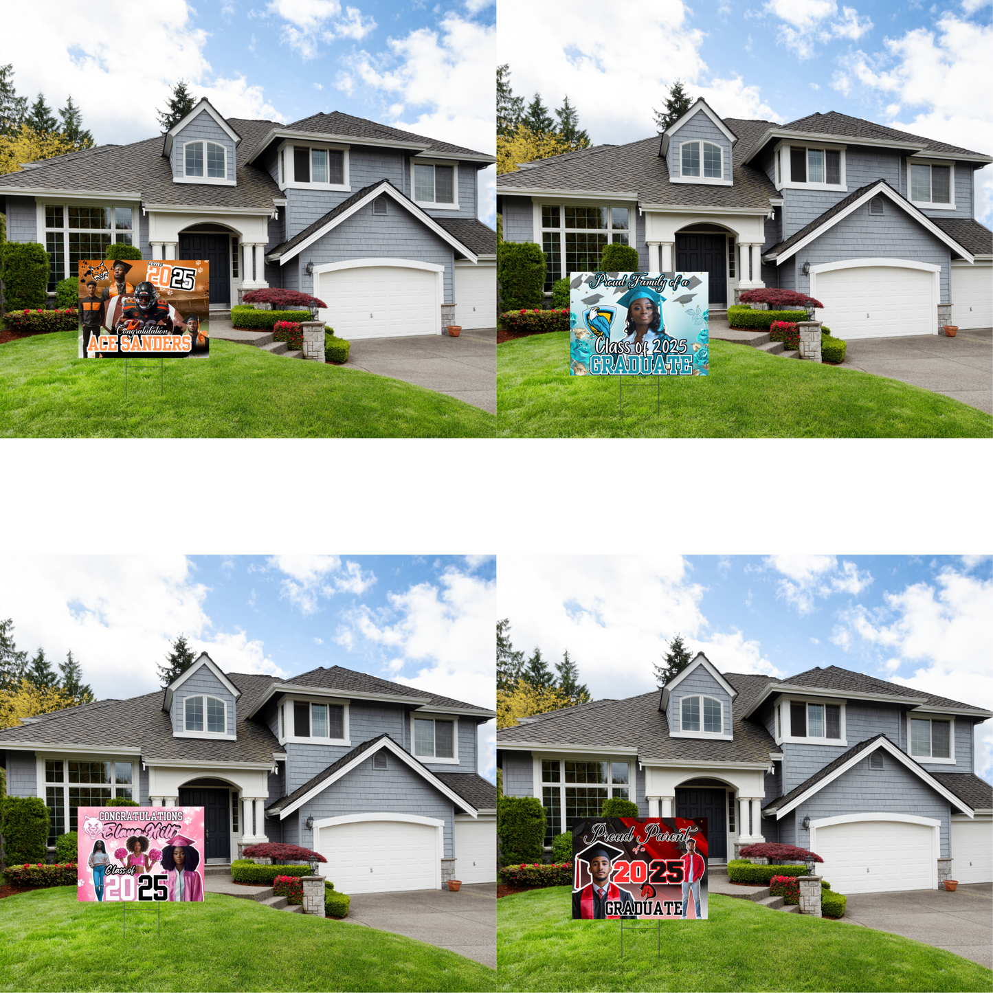Editable 2025 Grad Yard Sign Template Bundle