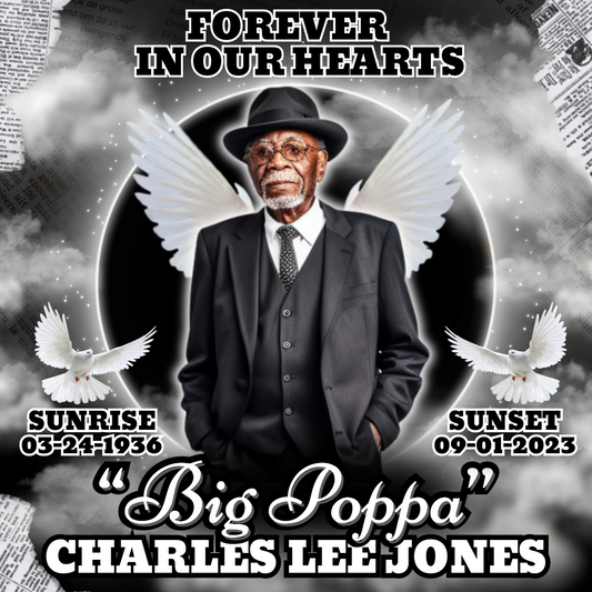 Single Black Memorial Editable Design