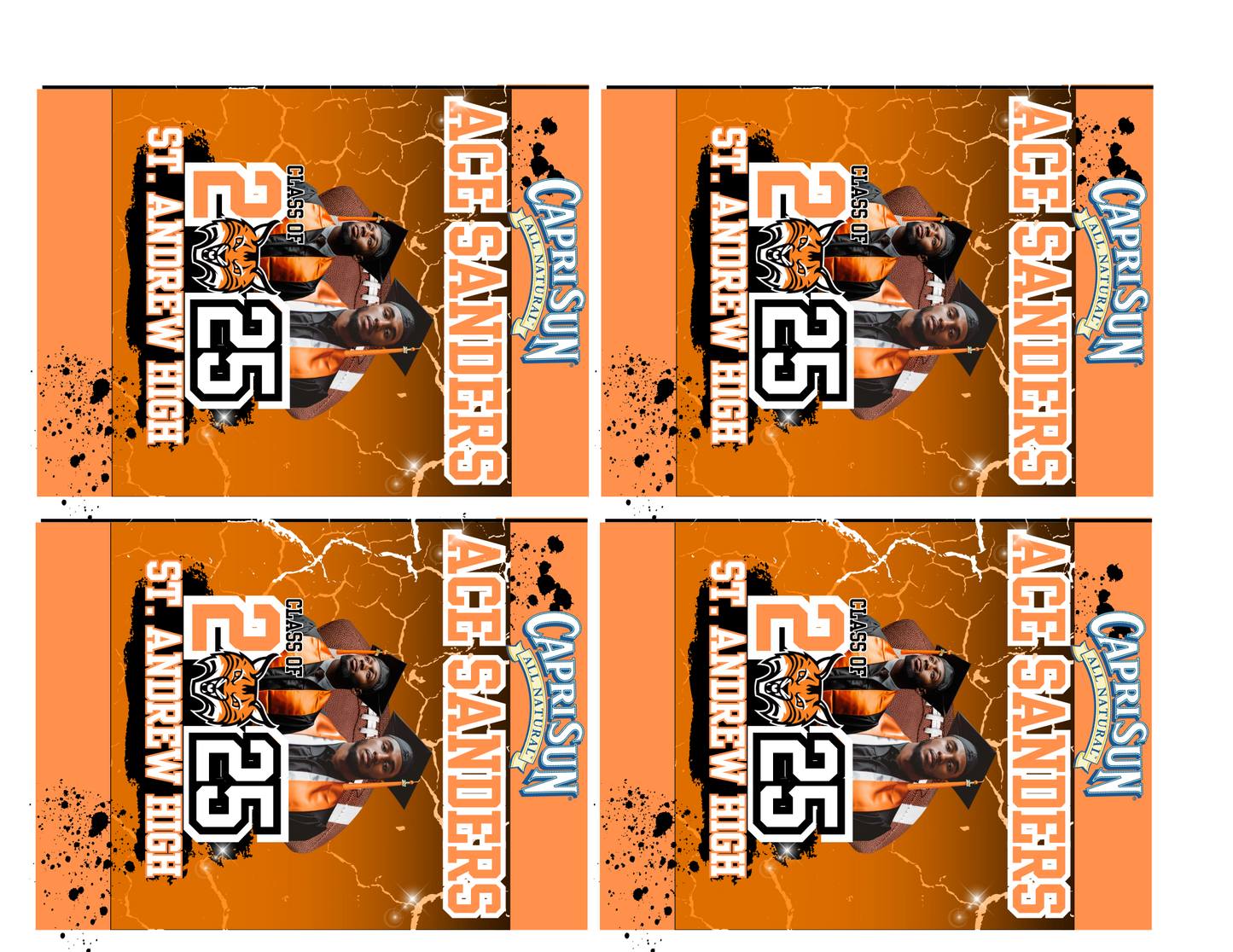 Editable 2025 ORANGE Party Favor Template Bundle