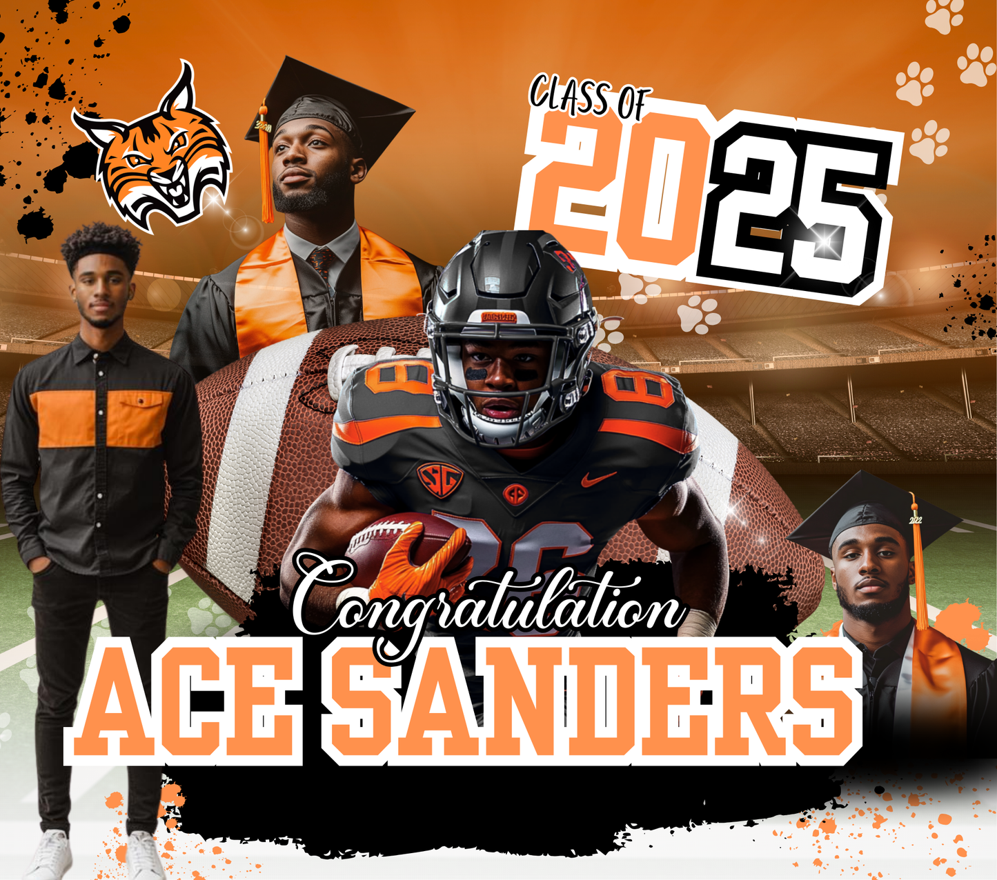 Editable 2025 Grad Yard Sign Template Bundle