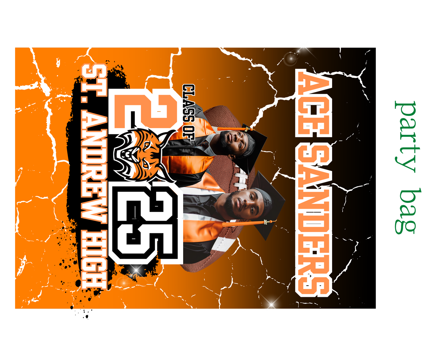 Editable 2025 ORANGE Party Favor Template Bundle