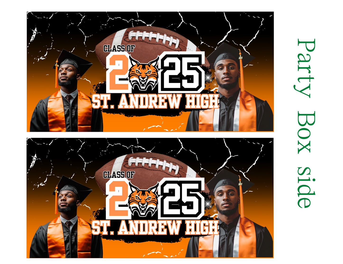 Editable 2025 ORANGE Party Favor Template Bundle