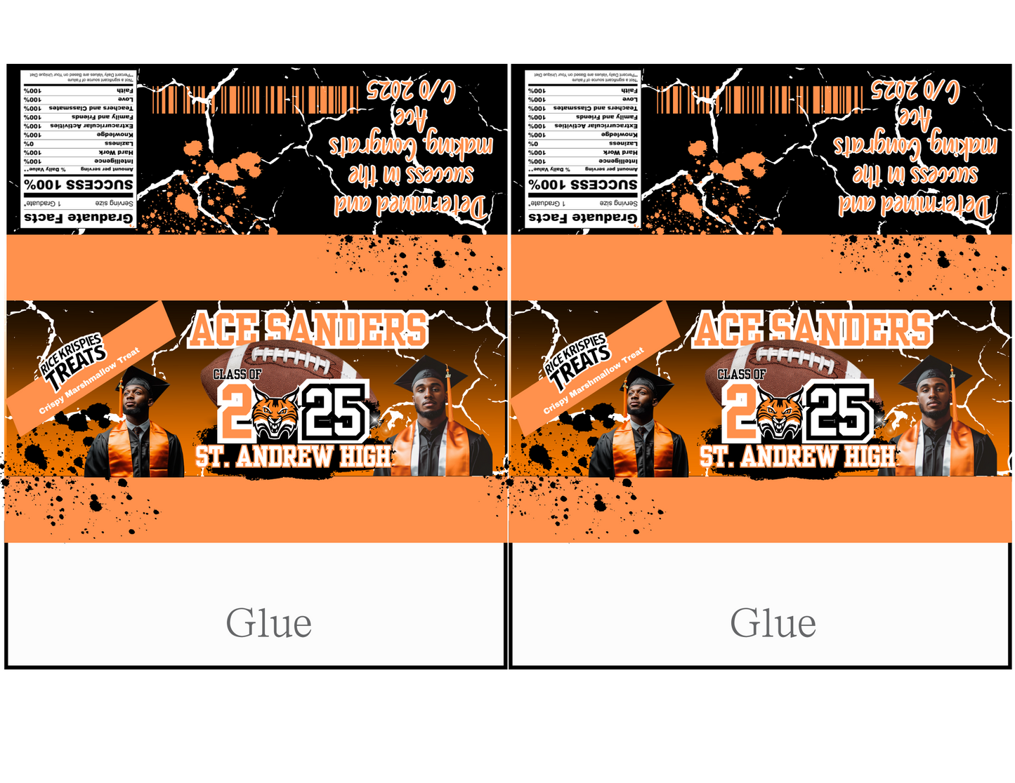 Editable 2025 ORANGE Party Favor Template Bundle