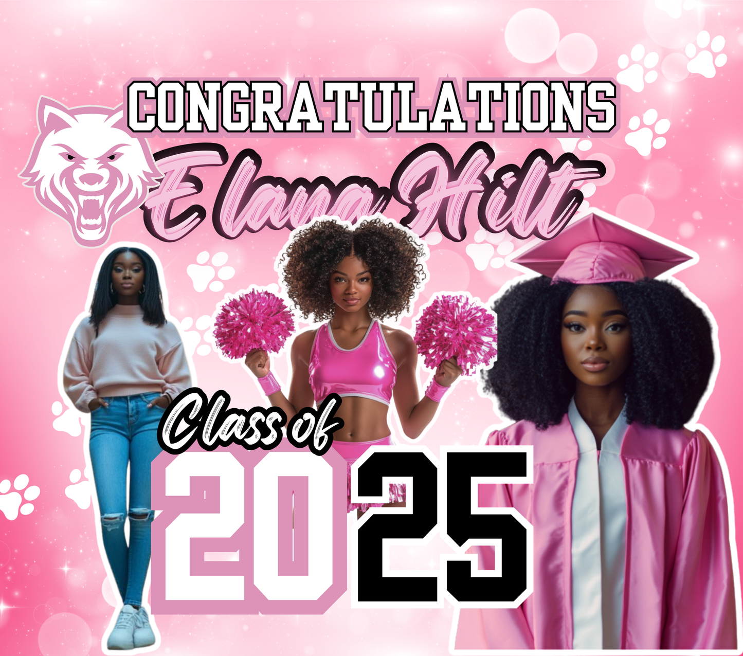 Editable 2025 Grad Yard Sign Template Bundle